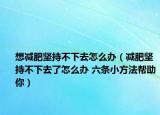 想減肥堅(jiān)持不下去怎么辦（減肥堅(jiān)持不下去了怎么辦 六條小方法幫助你）