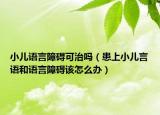 小兒語(yǔ)言障礙可治嗎（患上小兒言語(yǔ)和語(yǔ)言障礙該怎么辦）