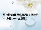 馬拉松pb是什么意思?（馬拉松中pb和pw什么意思）