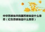 中華蘇維埃共和國(guó)蘇維埃是什么意思（紅色蘇維埃是什么意思）