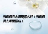 當(dāng)雇傭兵去哪里報(bào)名好（當(dāng)雇傭兵去哪里報(bào)名）
