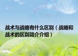 戰(zhàn)術(shù)與戰(zhàn)略有什么區(qū)別（戰(zhàn)略和戰(zhàn)術(shù)的區(qū)別簡介介紹）