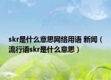 skr是什么意思網(wǎng)絡(luò)用語(yǔ) 新聞（流行語(yǔ)skr是什么意思）
