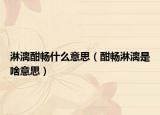 淋漓酣暢什么意思（酣暢淋漓是啥意思）
