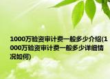 1000萬(wàn)驗(yàn)資審計(jì)費(fèi)一般多少介紹(1000萬(wàn)驗(yàn)資審計(jì)費(fèi)一般多少詳細(xì)情況如何)