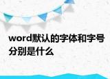 word默認(rèn)的字體和字號分別是什么