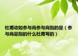杜甫動如參與商參與商指的是（參與商是指的什么杜甫寫的）