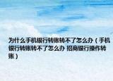 為什么手機(jī)銀行轉(zhuǎn)賬轉(zhuǎn)不了怎么辦（手機(jī)銀行轉(zhuǎn)賬轉(zhuǎn)不了怎么辦 招商銀行操作轉(zhuǎn)賬）