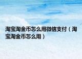 淘寶淘金幣怎么用微信支付（淘寶淘金幣怎么用）