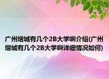 廣州增城有幾個(gè)2B大學(xué)啊介紹(廣州增城有幾個(gè)2B大學(xué)啊詳細(xì)情況如何)