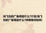 海飛絲的廣告詞是什么?介紹(海飛絲的廣告詞是什么?詳細(xì)情況如何)