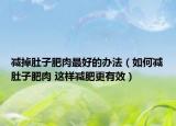 減掉肚子肥肉最好的辦法（如何減肚子肥肉 這樣減肥更有效）