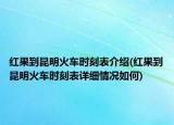 紅果到昆明火車時刻表介紹(紅果到昆明火車時刻表詳細(xì)情況如何)