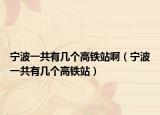 寧波一共有幾個(gè)高鐵站啊（寧波一共有幾個(gè)高鐵站）