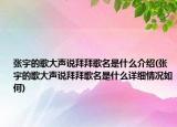 張宇的歌大聲說拜拜歌名是什么介紹(張宇的歌大聲說拜拜歌名是什么詳細(xì)情況如何)