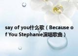 say of you什么歌（Because of You Stephanie演唱歌曲）