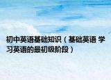 初中英語(yǔ)基礎(chǔ)知識(shí)（基礎(chǔ)英語(yǔ) 學(xué)習(xí)英語(yǔ)的最初級(jí)階段）