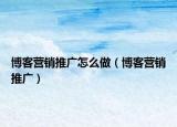 博客營銷推廣怎么做（博客營銷推廣）