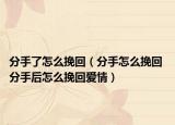分手了怎么挽回（分手怎么挽回 分手后怎么挽回愛情）