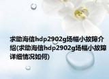 求助海信hdp2902g場幅小故障介紹(求助海信hdp2902g場幅小故障詳細情況如何)