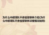 為什么中超球隊(duì)不參加亞聯(lián)杯介紹(為什么中超球隊(duì)不參加亞聯(lián)杯詳細(xì)情況如何)