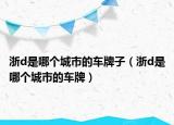 浙d是哪個城市的車牌子（浙d是哪個城市的車牌）