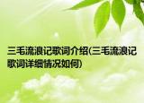 三毛流浪記歌詞介紹(三毛流浪記歌詞詳細情況如何)