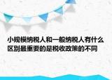 小規(guī)模納稅人和一般納稅人有什么區(qū)別最重要的是稅收政策的不同