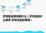 夢到蛇是意味著什么（夢見蛇是什么意思 夢里見蛇的寓意）