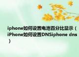 iphone如何設(shè)置電池百分比顯示（iPhone如何設(shè)置DNSiphone dns）