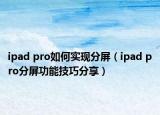 ipad pro如何實(shí)現(xiàn)分屏（ipad pro分屏功能技巧分享）