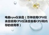 電腦cpu儀表盤（怎樣使用CPU儀表盤使用CPU儀表盤查看CPU和內(nèi)存的使用率）