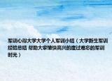 軍訓(xùn)心得大學(xué)大學(xué)個(gè)人軍訓(xùn)小結(jié)（大學(xué)新生軍訓(xùn)經(jīng)驗(yàn)總結(jié) 幫助大家愉快高興的度過(guò)難忘的軍訓(xùn)時(shí)光）
