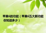 蘋果6的功能（蘋果6五大新功能 你知道多少）