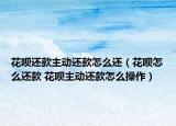 花唄還款主動(dòng)還款怎么還（花唄怎么還款 花唄主動(dòng)還款怎么操作）