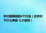 農(nóng)村最賺錢(qián)的4個(gè)行業(yè)（在農(nóng)村干什么掙錢(qián) 七大板塊）