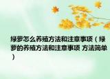 綠蘿怎么養(yǎng)殖方法和注意事項(xiàng)（綠蘿的養(yǎng)殖方法和注意事項(xiàng) 方法簡(jiǎn)單）