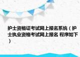 護(hù)士資格證考試網(wǎng)上報(bào)名系統(tǒng)（護(hù)士執(zhí)業(yè)資格考試網(wǎng)上報(bào)名 程序如下）