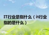IT行業(yè)是指什么（it行業(yè)指的是什么）