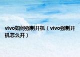 vivo如何強(qiáng)制開(kāi)機(jī)（vivo強(qiáng)制開(kāi)機(jī)怎么開(kāi)）