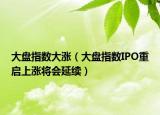 大盤(pán)指數(shù)大漲（大盤(pán)指數(shù)IPO重啟上漲將會(huì)延續(xù)）