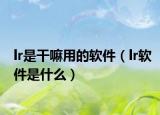 lr是干嘛用的軟件（lr軟件是什么）
