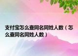 支付寶怎么查同名同姓人數(shù)（怎么查同名同姓人數(shù)）