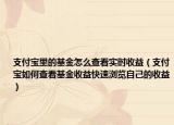 支付寶里的基金怎么查看實時收益（支付寶如何查看基金收益快速瀏覽自己的收益）