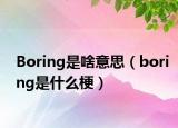 Boring是啥意思（boring是什么梗）