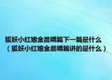 狐妖小紅娘金晨曦篇下一篇是什么（狐妖小紅娘金晨曦篇講的是什么）
