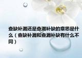 查缺補(bǔ)漏還是查漏補(bǔ)缺的意思是什么（查缺補(bǔ)漏和查漏補(bǔ)缺有什么不同）