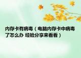 內存卡有病毒（電腦內存卡中病毒了怎么辦 經驗分享來看看）