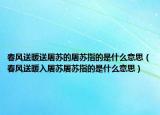 春風(fēng)送暖送屠蘇的屠蘇指的是什么意思（春風(fēng)送暖入屠蘇屠蘇指的是什么意思）