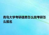 青島大學考研信息怎么找考研怎么報名